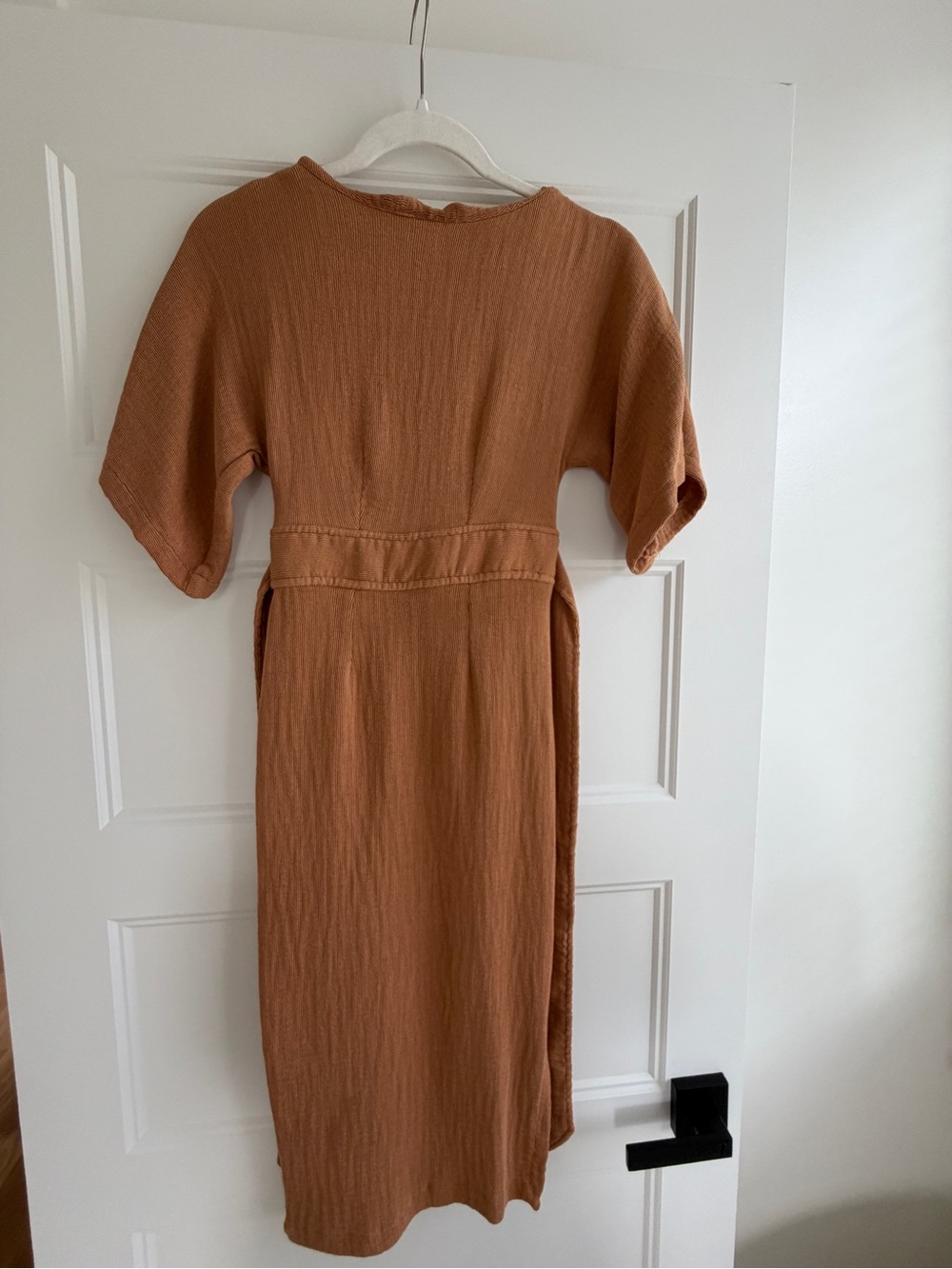 Closet Terracotta Midi Dress with Short Sleeves